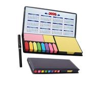 Modern Design PVC Leather Notepad Holder Calendar Function Double Adhesive Paper Pages for Smooth Writing and Easy Tear Office Calendar Memo Pad