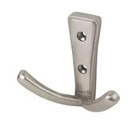 Modern Design Satin Nickel Wide Double Robe Hook - Wall/door Mountable - Decohooks