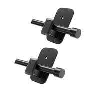 Modern Design Stick on Curtain Rod Brackets Set, Black