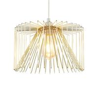 Happy Homewares Modern Circular Wire Polished Gold Metal Pendant Ceiling Light Shade