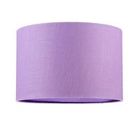 Modern Designer Lavender Oil Textured Linen Fabric Circular Lamp Shade | 30cm x 20cm | Matching Fabric Lining the Inside by Happy Homewares