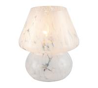 Modern Designer Mushroom Glass Table Lamp in White Snowflake Pattern Happy Homewares White One Size