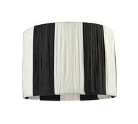 Modern Designer Two Tone Black and White Folded Pleated Paper Lamp Shade | 18cm x 25cm | for Ceiling Pendant or Table by Happy Homewares