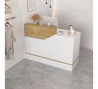Modern Desk with Drawers and Keyboard Tray Stylish Office Furniture for Cash Registers Salons & Commercial Spaces Functional Workstation for Reception Areas