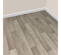 Modern Detroit Oak Vinyl Lino Flooring Roll For Bathroom/Kitchen - Medium Wood Shaded Oak Plank Effect Cushion - Anti Slip - By Grandismo® (1metres x 2metres (3ft 3" x 6ft 6"))