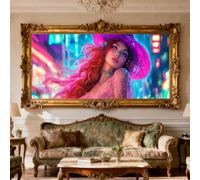 Modern Diamond Art 63x31Inch Large Diamond Painting Kits for Adults, Crystal Art Painting Kits Beauty, DIY Crafts Embroidery Cross Stitch Set wiht Full Round Accessories, Home Wall Decor Gifts O-22G