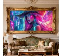 Modern Diamond Art 79x35Inch Large Diamond Painting Kits for Adults, Crystal Art Painting Kits Beauty, DIY Crafts Embroidery Cross Stitch Set wiht Full Round Accessories, Home Wall Decor Gifts O-66G