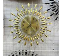Modern Diamond Jeweled Wall Clock, 3D Sunburst Design for Home Decor | Elegant 3D Sunburst Wall Clock, Stylish Décor for Living Room, Kitchen, Office, Adds Modern Touch and Timeless Charm