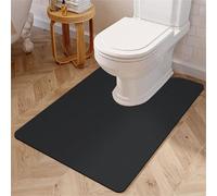 Modern Diatomite Toilet Mat Quick-Dry Non-Slip Bath Mat for Bathroom Washable Solid Color Floor Mat (Black 60x90cm) - U.S. Design