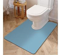 Modern Diatomite Toilet Mat Quick-Dry Non-Slip Bath Mat Solid Color Bathroom Floor Mat Washable & Absorbent 55x60cm (Blue) - Perfect for WC Comfort