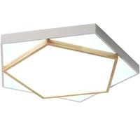 Modern Dimmable Art Deco Flush Mount Ceiling Light - Double Layer Pentagon Design for Living Room & Bedroom (Green, 35cm)