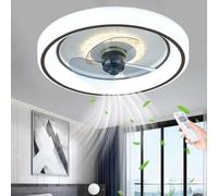 Modern Dimmable LED Ceiling Fan with Light 110W Quiet Fan & Lamp Combo Remote Control Perfect for Children's Room Bedroom & Living Room Timer Function
