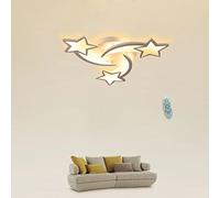 Modern Dimmable LED Ceiling Lamp with Remote Control Contemporary Metal and Acrylic Five Pointed Star Design Chaner for Living Room and Restaurant Lighting 3 Head Illuminated Fixture