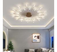 Modern Dimmable LED Ceiling Light - 42 Heads Recessed Chandelier with Acrylic Lampshade for Dining Room Bedroom Living Room - 3000-6000K Fireworks Style (Gold Finish)