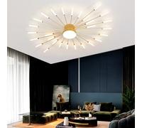 Modern Dimmable LED Ceiling Light Fixture - 28 Heads Black Flush Mount Lamp with Remote Control for Bedroom Living Room Dining Room & Office - Energy Efficient Lighting Solution