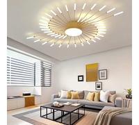 Modern Dimmable LED Ceiling Light - Gold/Black Flush Mount with Remote Control 42W Energy Efficient Fixture for Bedroom Living Room Dining Room Office Lighting