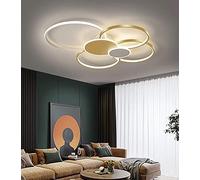 Modern Dimmable LED Ceiling Light with Remote Control - Chic Metal & Acrylic Chandelier for Living Room, Bedroom, Dining Room, Study - 100cm Black & White Design