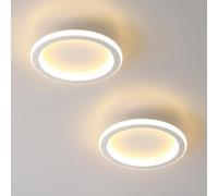 Modern Dimmable LED Ceiling Lights, 7.87 Inch Round Edge Lit Fixtures, Minimalist Design for Hallway and Entryway, Bright White