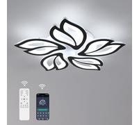 Modern Dimmable LED Chandelier, Creative 5-Head Petals LED Ceiling Lamp with Remote Control, 45W Metal Acrylic Ceiling Chandelier Lighting Fixture for Living Room Bedroom Children's Room