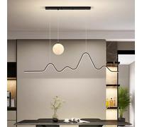 Modern Dimmable LED Chaners with Remote Control, Linear Pendant Light for Dining Room & Kitchen Island, Adjustable Moonlight Fixture 3000-6000K (Black 43)