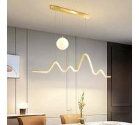 Modern Dimmable LED Chaners with Remote Control, Linear Pendant Light for Dining Room & Kitchen Island, Adjustable Moonlight Fixture 3000-6000K (d 47)