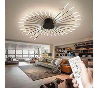 Modern Dimmable LED Fireworks Ceiling Light with Remote Control 3000 6000K Color Temperature Perfect for Living Room Bedroom Kitchen Hallway Children's Room and Dining Room 42 Inch Black Chandelier