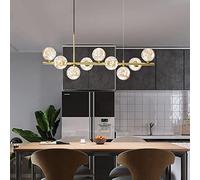 Modern Dimmable LED Hanging Light Fixture for Dining Room Office Livingroom 6 Lights Geometric Chandelier in Black and White Contemporary Cube Design 80x42x70cm