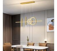 Modern Dimmable LED Pendant Ceiling Light with Remote Control Gold L100cm