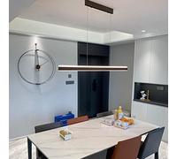 Modern Dimmable LED Pendant Lamp with Remote Control Adjustable Height Brown 80cm Ideal for Dining Table and Living Room 3000K 6000K Light Color