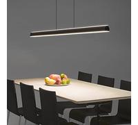 Modern Dimmable LED Pendant Light for Dining Room Linear Design Hanging Lamp with Remote Control Creative Dining Table Light Black 120cm for Living Room & Kitchen