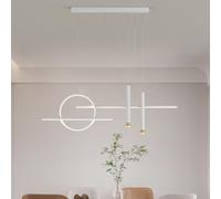 Modern Dimmable LED Pendant Light Height Adjustable Chandelier for Kitchen Dining Room Living Room Office White Lighting Fixture Stylish Home Decor