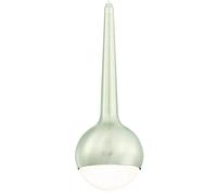Modern Dimmable LED Pendant Light Teardrop Brushed Nickel Frosted Opal Glass [EEK: G]