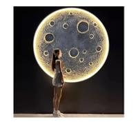 Modern Dimmable Moon Wall Sconce with Remote Control, 3D Relief Light for Indoor Outdoor Entrance Hallway Background Decor