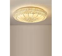 Modern Dimmable Round LED Ceiling Light, K9 Crystal Chandelier for Living Room, Elegant Ceiling Lamp, Contemporary Lighting Fixture, Home Decor, Bright Illumination