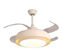 Modern Dimming Ceiling Fan Light 42Inch，Retractable Blades Ceiling Fan with Silent Motor，Soft Light Chandelier for Living Room