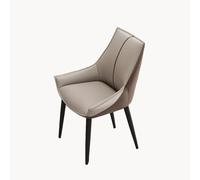 Modern Dining Chair Faux Leather Dining Chair Set of 4, Upholstered Kitchen Counter Chair Armchair with High Backrest and Metal Legs, Casual Reception Chair Dressing Chair for Living Room and Office