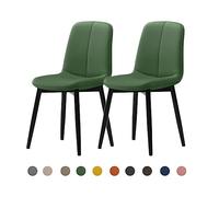 Modern Dining Chair Set 2/4/6 - Mid-Century Faux Leather Upholstered Seat (4cm) - Steel Legs - Stylish Kitchen & Dining Room Furniture - Durable & Comfortable