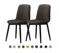 Modern Dining Chair Set 2/4/6 - Mid-Century Faux Leather Upholstered Seat (4cm) - Steel Legs - Stylish Kitchen & Dining Room Furniture - Durable & Comfortable