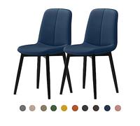 Modern Dining Chair Set 2/4/6 - Mid-Century Faux Leather Upholstered Seat (4cm) - Steel Legs - Stylish Kitchen & Dining Room Furniture - Durable & Comfortable