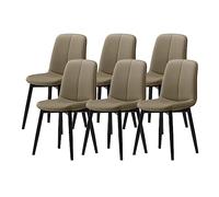 Modern Dining Chair Set 2/4/6 - Mid-Century Faux Leather Upholstered Seat (4cm) - Steel Legs - Stylish Kitchen & Dining Room Furniture - Durable & Comfortable