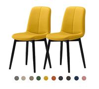 Modern Dining Chair Set 2/4/6 - Mid-Century Faux Leather Upholstered Seat (4cm) - Steel Legs - Stylish Kitchen & Dining Room Furniture - Durable & Comfortable