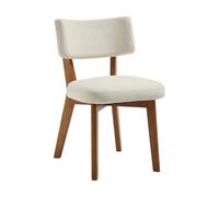 Modern Dining Chair Set of 2, Upholstered Kitchen Chairs with Solid Wood e and Backrest, Cozy Cushed Dining Room Seating, 47 x 54.5 x 77 cm, Bei