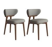Modern Dining Chairs Set of 2, Upholstered Kitchen Dining Room Chairs with Faux Leather Cushion Seat and Sturdy Wood Legs