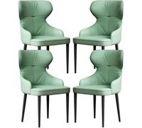 Modern Dining Chairs Set of 4, Ergonomic Design, Faux Leather Upholstery, Sturdy Carbon Steel Legs, Ideal for Kitchen & Dining Room Furniture