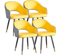 Modern Dining Chairs Set of 4, Faux Leather Upholstered, Metal Legs for Kitchen & Living Room, Stylish Comfort, Easy to Clean, Contemporary Furniture