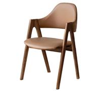 Modern Dining Chairs Set of 6Comfortable PU Leather Upholstered Kitchen Chairs with Curved Backrest No Assembly Required Stylish Brown Accent Seating