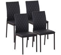 Modern Dining Chairs Upholstered Faux Leather Accent Chairs with Metal Legs for Kitchen