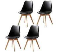 Modern Dining Chairs - Upholstered Side Chairs with Metal and Wood Legs for Dining Room, Kitchen, Living Room, Set of 2, Stylish and Comfortable Seating