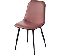 Modern Dining Chairs with Technology Cloth Seat and Metal Legs Set of 2 Brick Red Accent Leisure Chairs