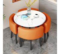 Modern Dining Table and Chairs Set for 4 - Stylish Round/Square Conference Table for Office & Home - Elegant Reception Furniture Ensemble Perfect for Business Meetings